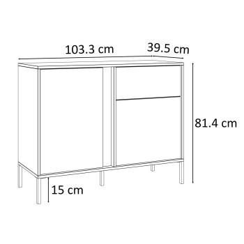 DELLE beige 103 cm Kommode mit Schublade