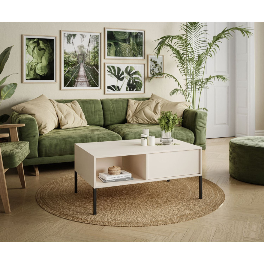 Komoda wysoka DELLE beżowa 103 cm