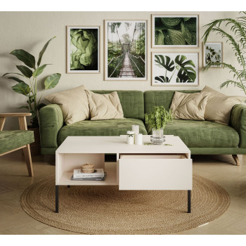 Komoda wysoka DELLE beżowa 103 cm