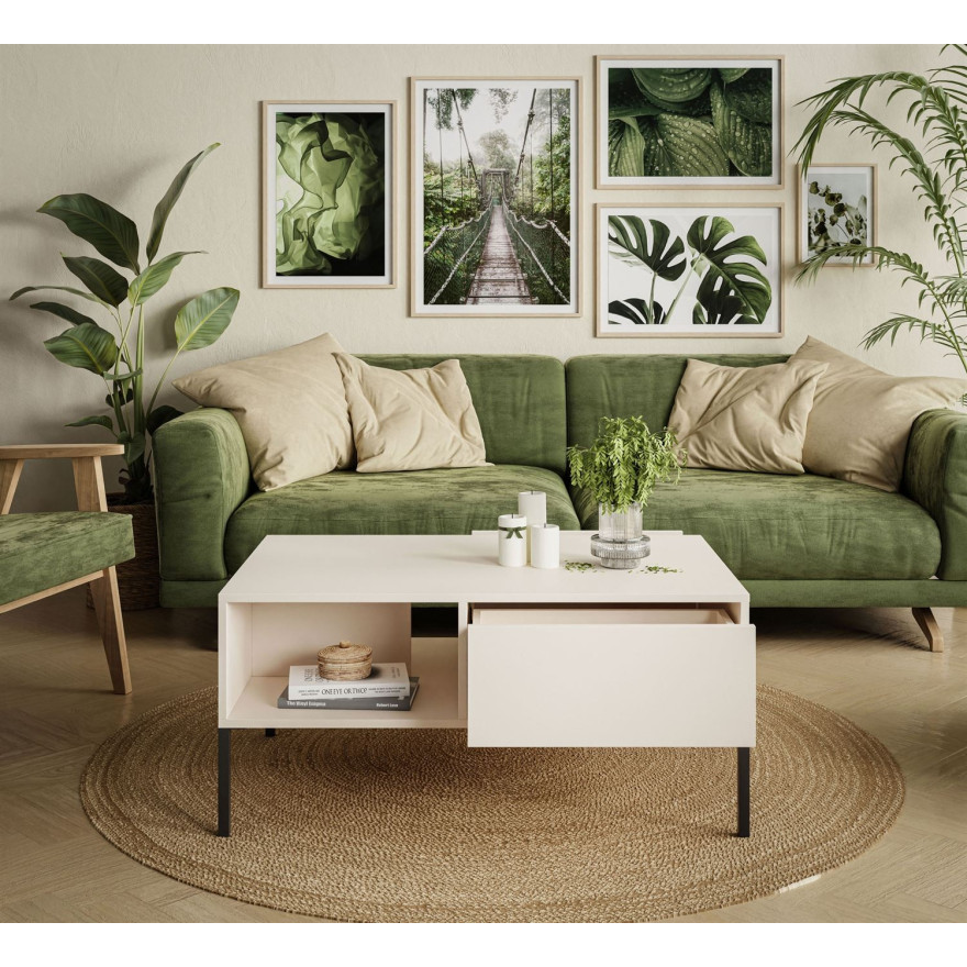 Komoda wysoka DELLE beżowa 103 cm