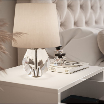 Nachttisch BLANCO GLAMOUR mit Chrom- Metallrahmen Nachttisch BLANCO GLAMOUR mit Chrom- Metallrahmen