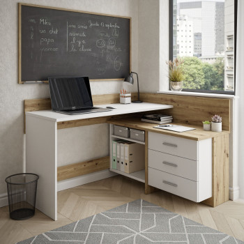 Eckschreibtisch ECKE Eiche artisan