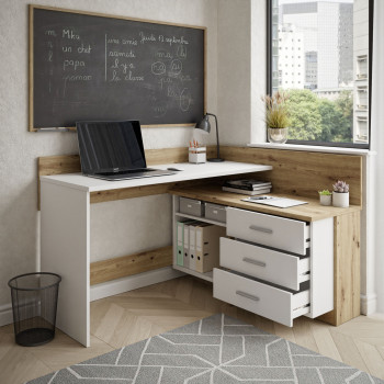 Eckschreibtisch ECKE Eiche artisan