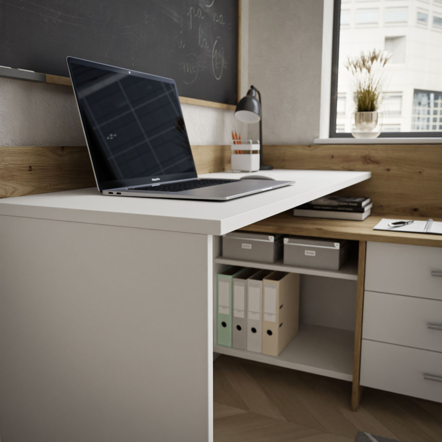 Eckschreibtisch ECKE Eiche artisan