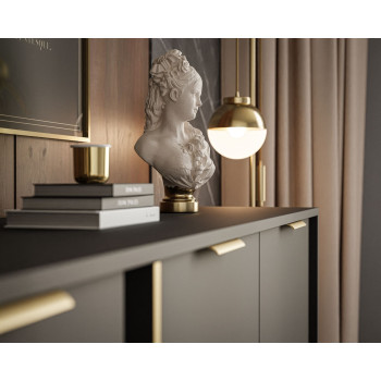 LARETTO dreitürige Kommode 153 cm 3D anthrazit