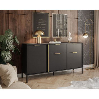 Schubladenkommode LARETTO 153 cm 3D2S anthrazit