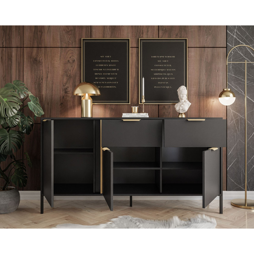 Schubladenkommode LARETTO 153 cm 3D2S anthrazit