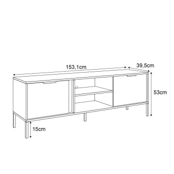 RTV Schrank LARETTO 153 cm anthrazit