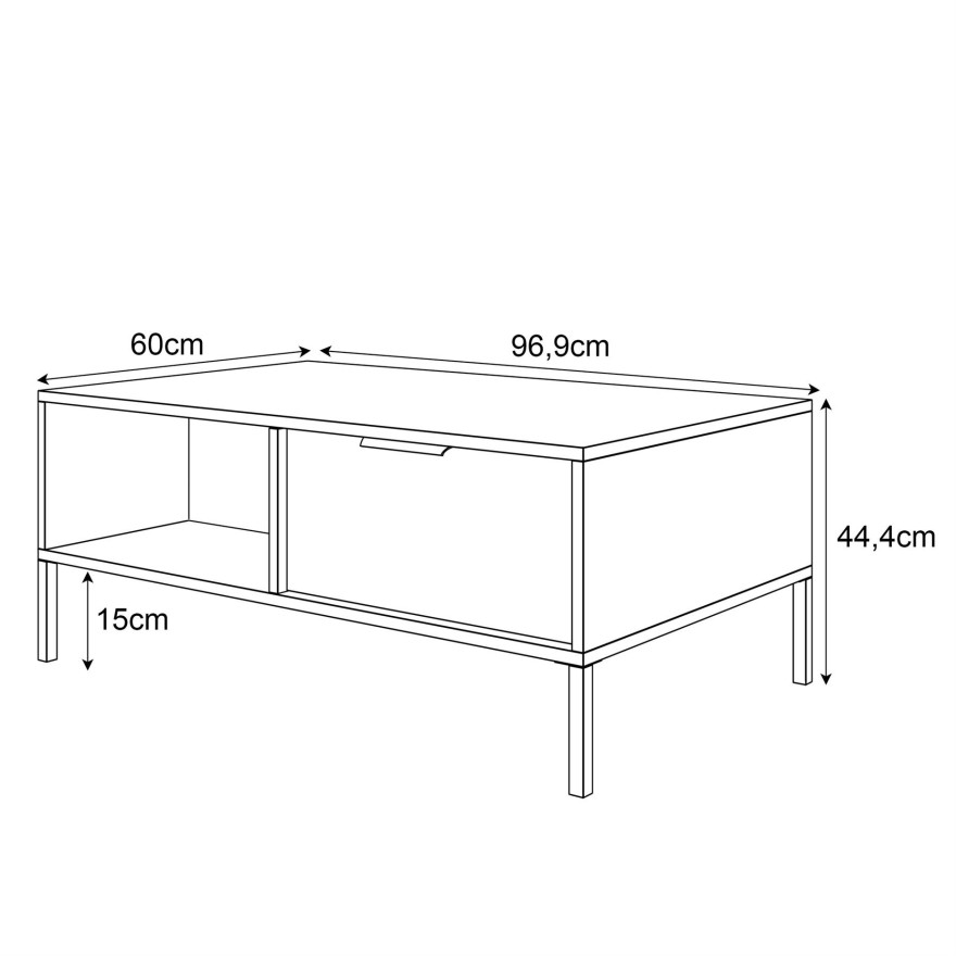 Couchtisch LARETTO mit Schublade anthrazit