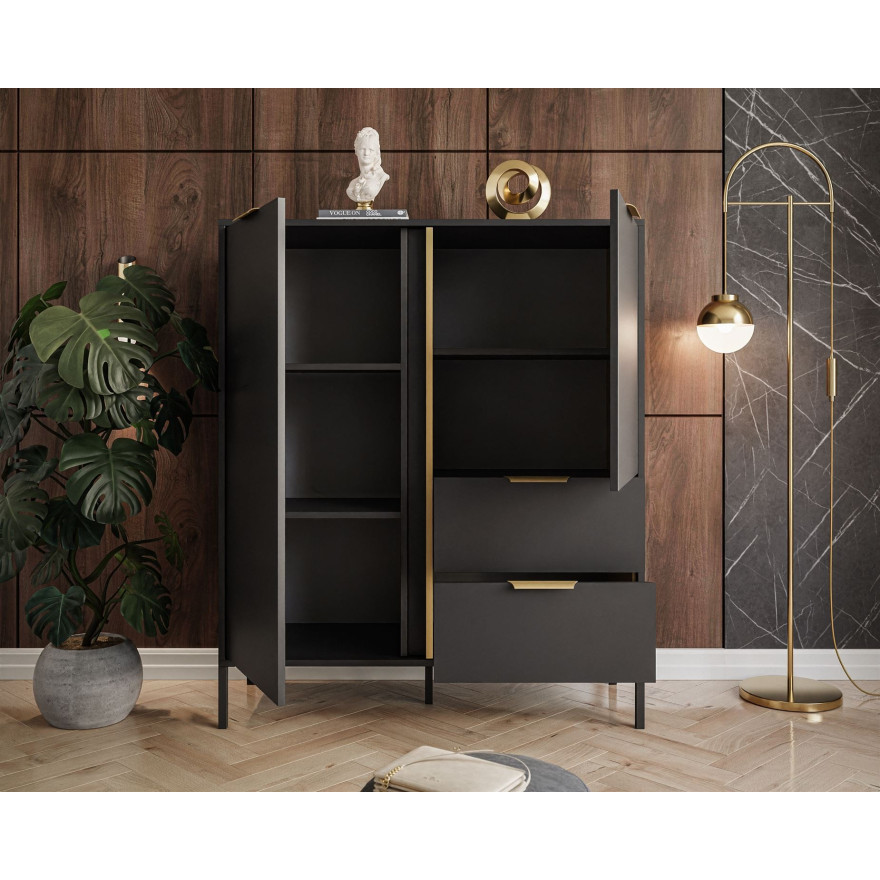 Hochkommode LARETTO 2D2S anthrazit