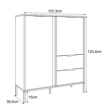 Hochkommode LARETTO 2D2S anthrazit