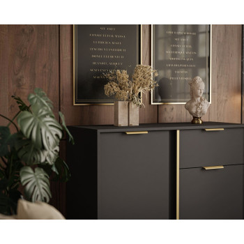 LARETTO 103 cm 2D1S Kommode anthrazit