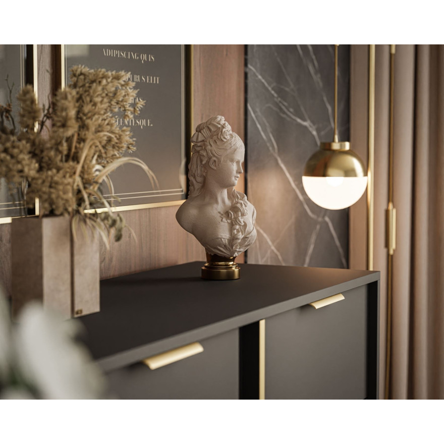 LARETTO 103 cm 2D1S Kommode anthrazit