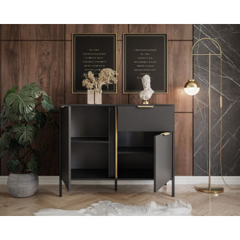 LARETTO 103 cm 2D1S Kommode anthrazit