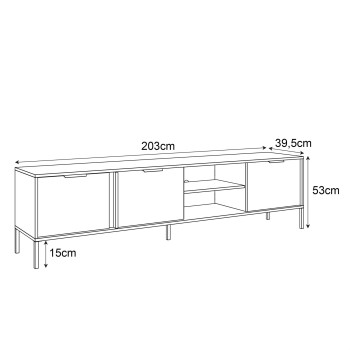 RTV Schrank LARETTO II 203 cm anthrazit