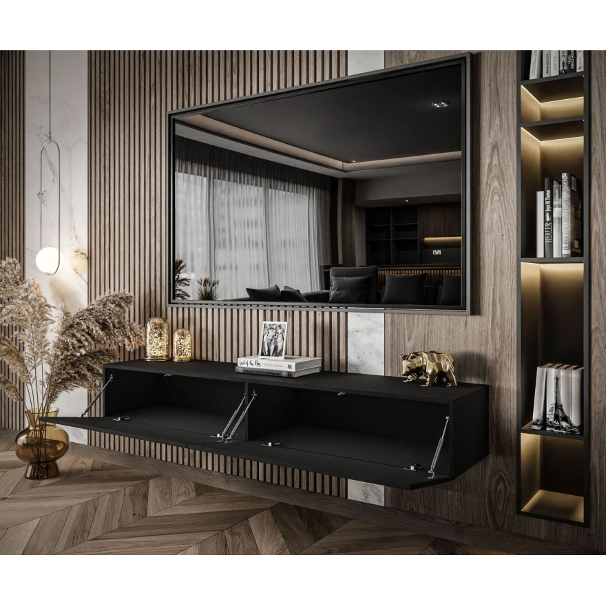 RTV  Schrank COLETTE 175 cm schwarz matt