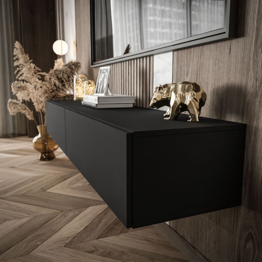 RTV  Schrank COLETTE 175 cm schwarz matt