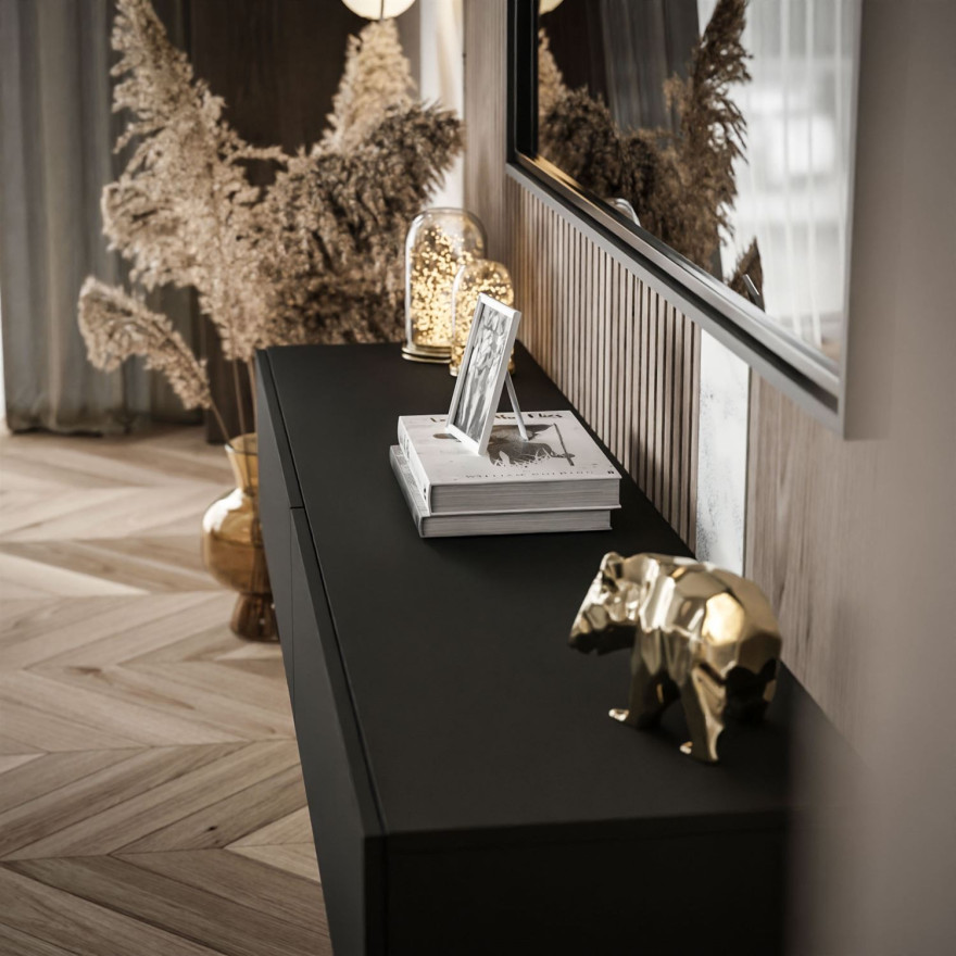 RTV  Schrank COLETTE 175 cm schwarz matt