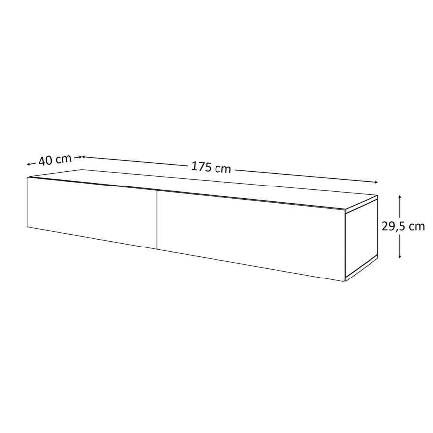 RTV  Schrank COLETTE 175 cm schwarz matt