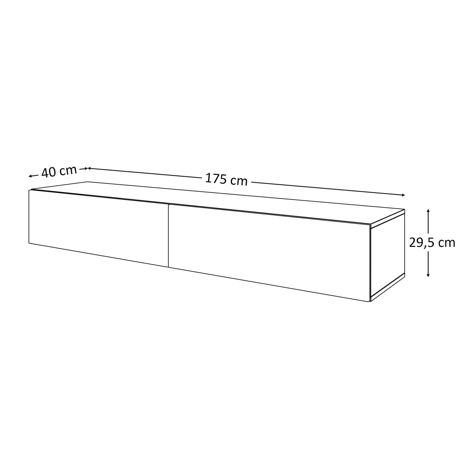 RTV  Schrank COLETTE 175 cm schwarz matt