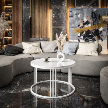 Runder Couchtisch LORI Hochglanz