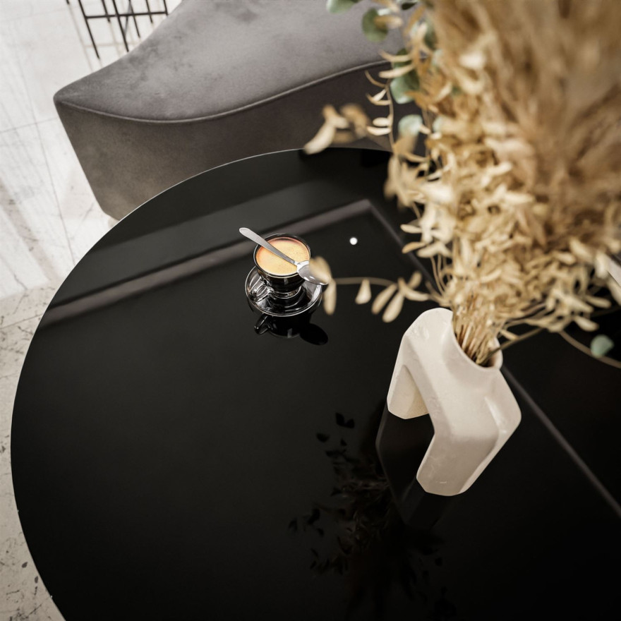 Runder Couchtisch LORI GOLD 2in1 Hochglanz