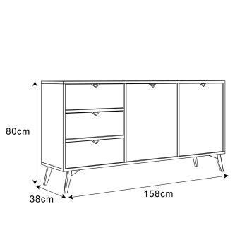 Zweitürige Kommode ALOE KSZ158 mit Schubladen