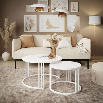 Runder Couchtisch 2in1 LORI GLASS Runder Couchtisch 2in1 LORI GLASS
