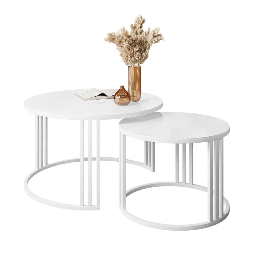 Runder Couchtisch 2in1 LORI GLASS Runder Couchtisch 2in1 LORI GLASS