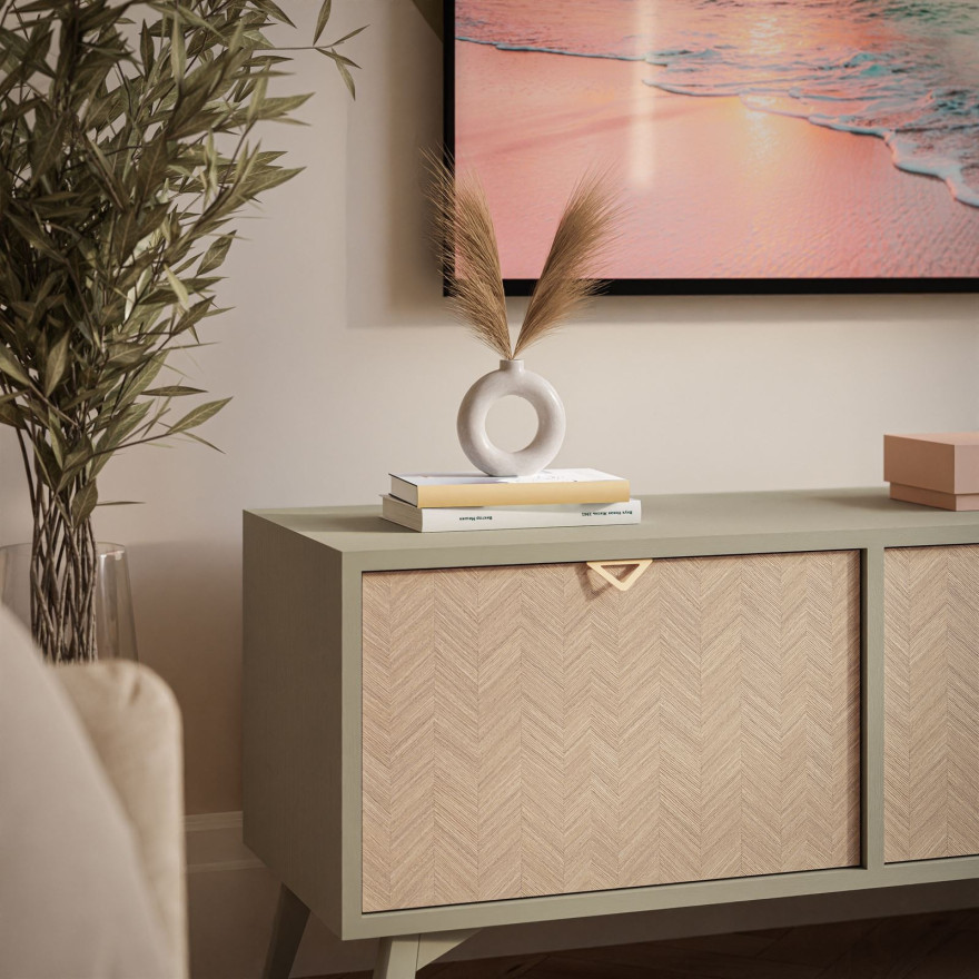 RTV Schrank ALOE Fischgrätenmuster Scandi