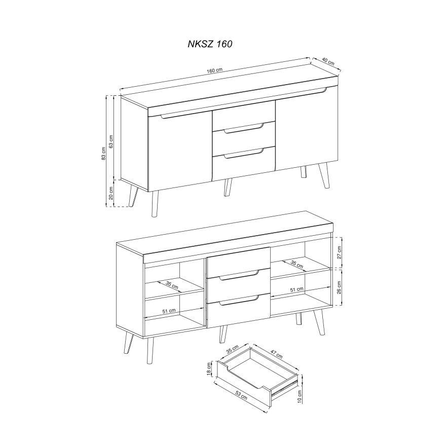 Wohnzimmermöbel Set ARTICA eiche artisan