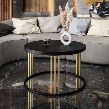 LORI MIX runder Couchtisch mattschwarz