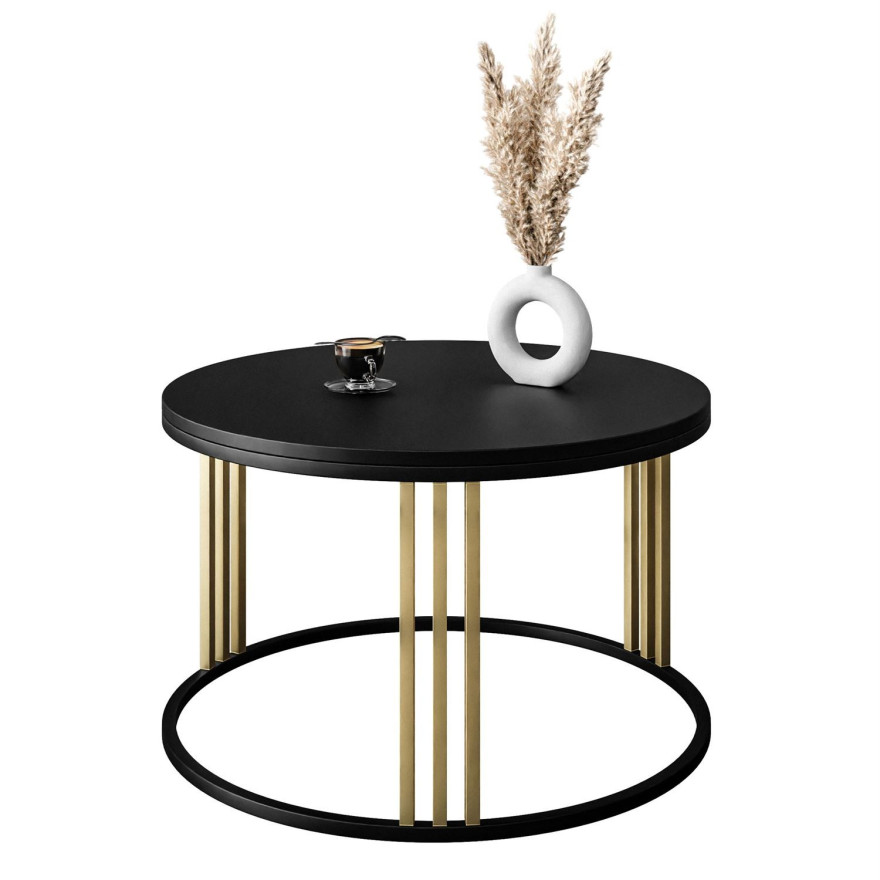 LORI MIX runder Couchtisch mattschwarz