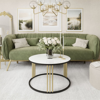 Runder Couchtisch LORI GLASS MIX