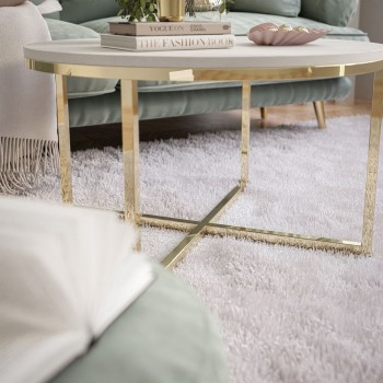 CIRI-X LEVANTO runder Couchtisch mit verchromtem Gestell