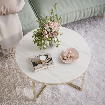 CIRI-X LEVANTO runder Couchtisch mit verchromtem Gestell