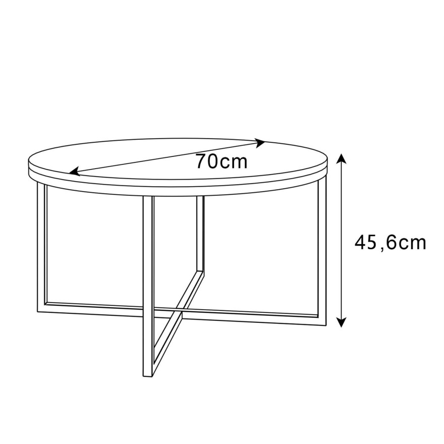 CIRI-X LEVANTO runder Couchtisch mit verchromtem Gestell