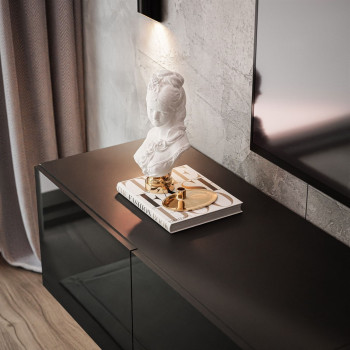 TV-Hängeschrank COLGANTE 200 Schwarz Hochglanz mit LED