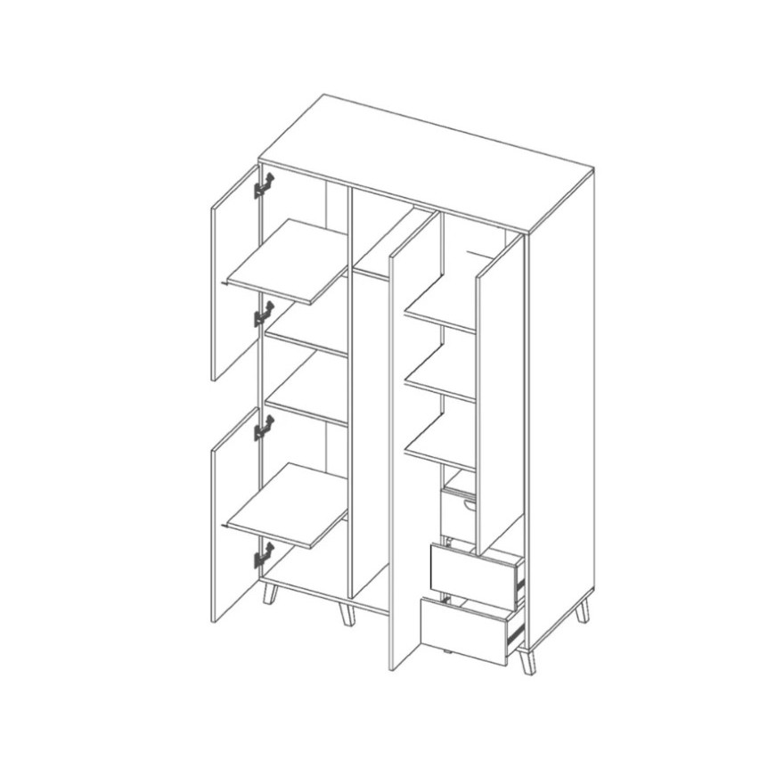 BRUNO Kleiderschrank mit Schubladen