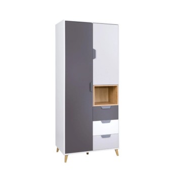 Zweitüriger Kleiderschrank BRUNO II mit Schubladen Zweitüriger Kleiderschrank BRUNO II mit Schubladen