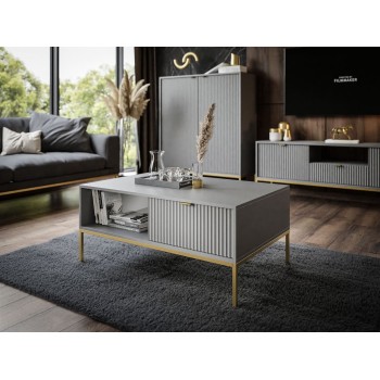 CORTADO GOLD Couchtisch L-104 mit Schublade