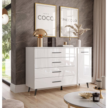 Kommode AURA II mit Griffen und LED Beleuchtung