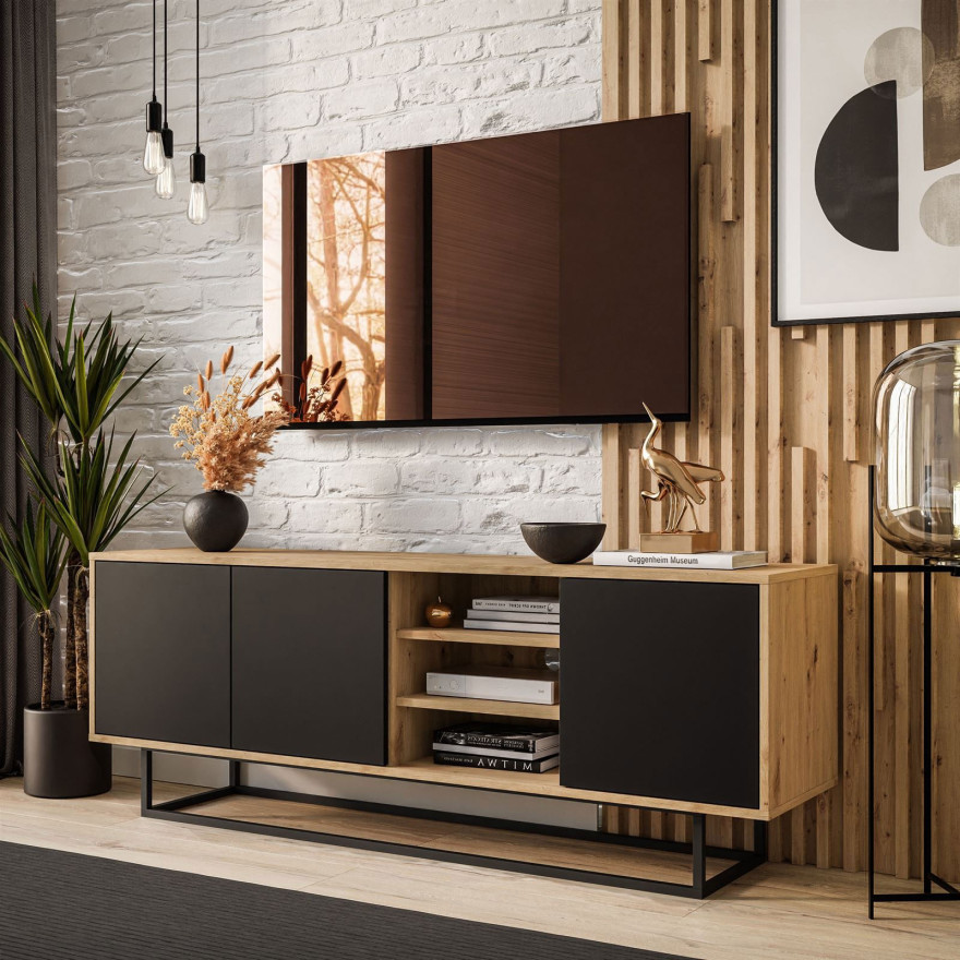 RTV SANAYI II Eiche Artisan auf einem Metallgestell