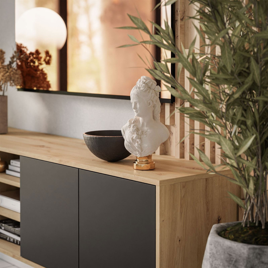 RTV SANAYI II Eiche Artisan auf einem Metallgestell