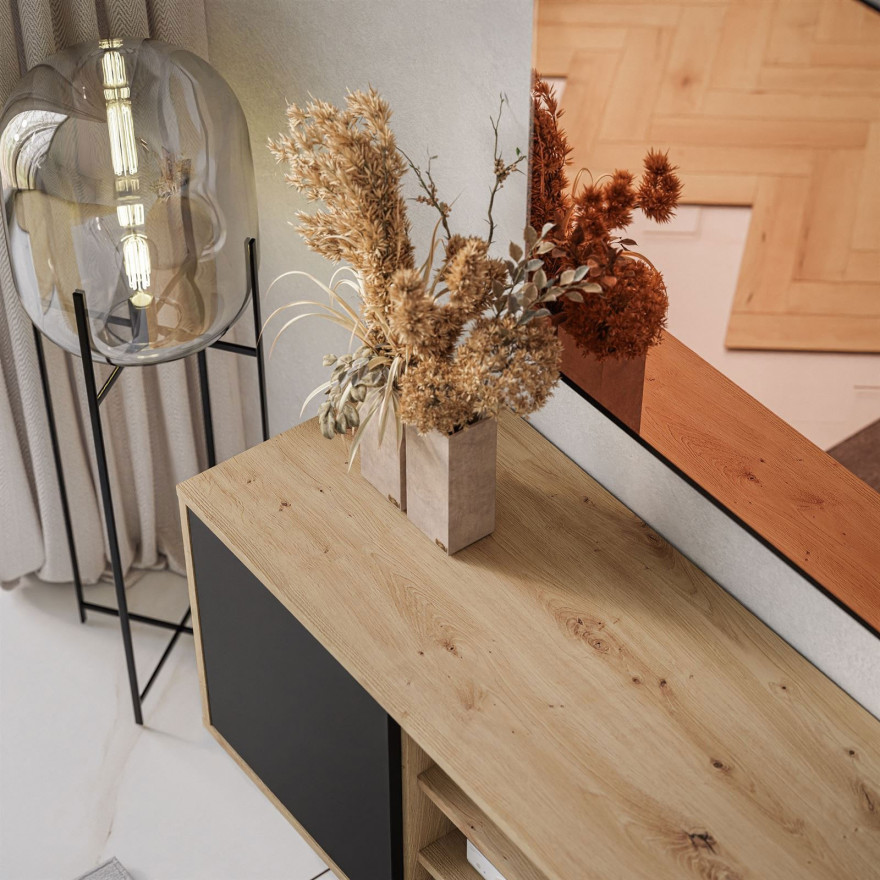 RTV SANAYI II Eiche Artisan auf einem Metallgestell