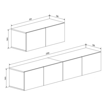 TV-Hängeschrank COLGANTE 200 BETON
