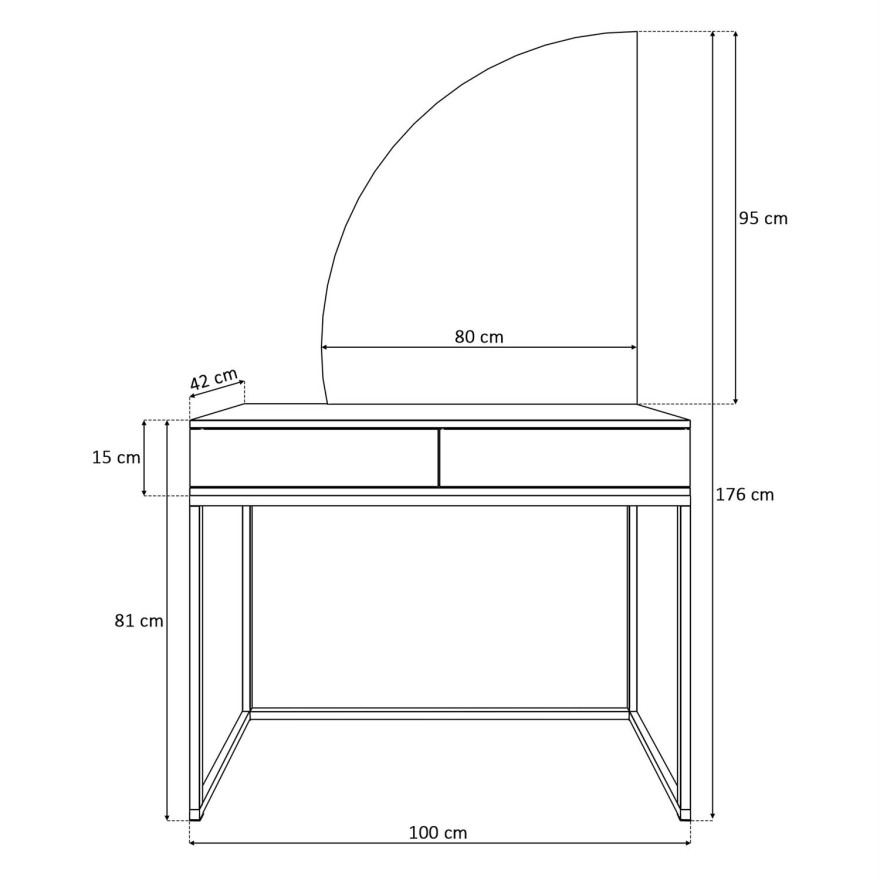 QUINNIE GLAMOUR Schminktisch mit LED Spiegel