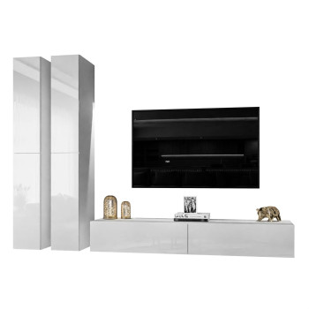 Wohnwand COLETTE II weiß hochglanz