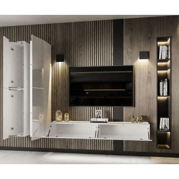 Wohnwand COLETTE II weiß hochglanz