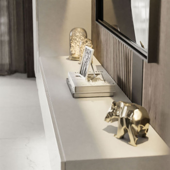 Wohnwand COLETTE II weiß hochglanz